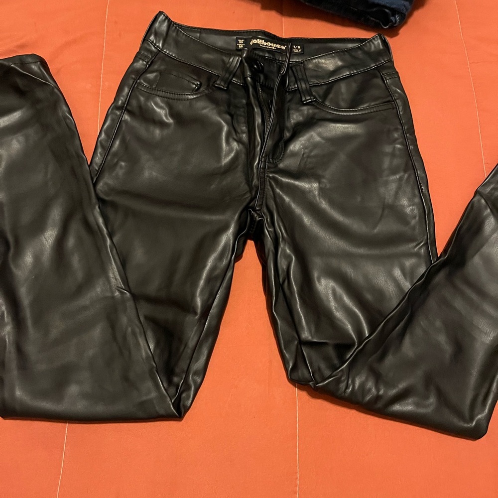 Dollhouse Black Leather Skinny Pants